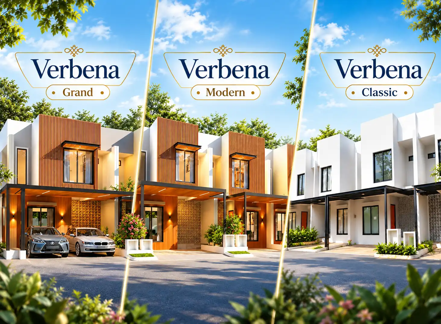 perbandingan tipe verbena classic modern grand green serpong bintaro